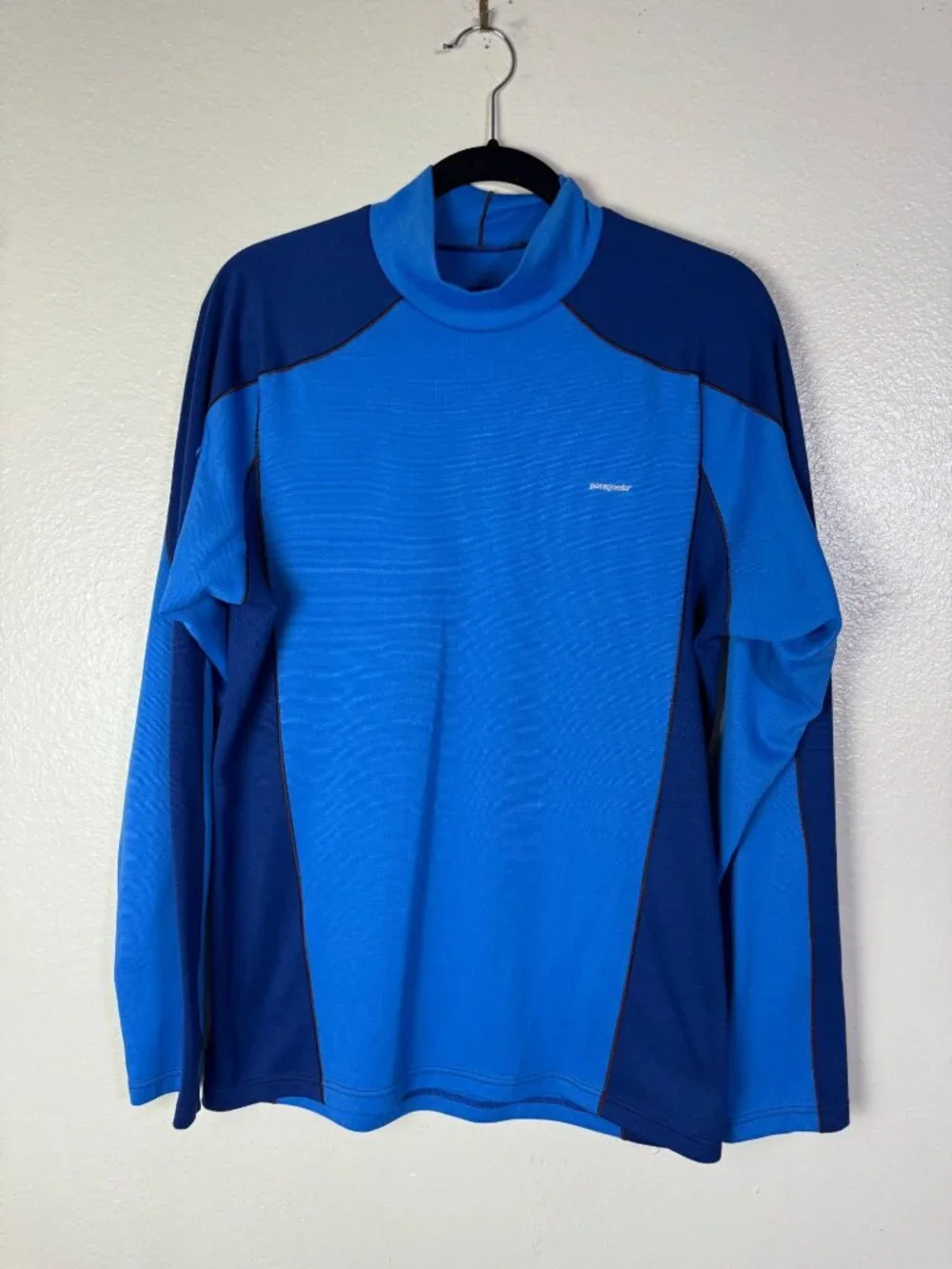 Patagonia Mens Blue Long Sleeve Capilene Base Layer Pullover Size Medium Outdoor